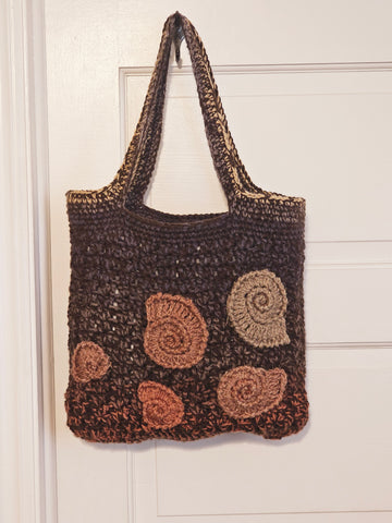 Brown Crochet Tote / Shopper Bag
