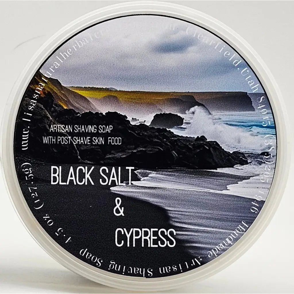 Black Salt & Cypress Artisan Shaving Soap - soap