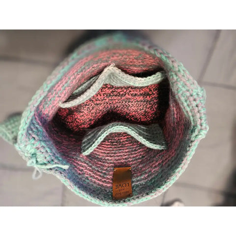 Crochet Hippie Shoulder Bag with Beads - accessories