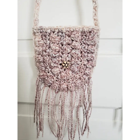 Crochet Toddler Boho Purse with Fringe - Pink - purse