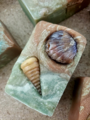 Tropical Blast Artisan Soap - Beachy Sea Shell Scene - Soaps