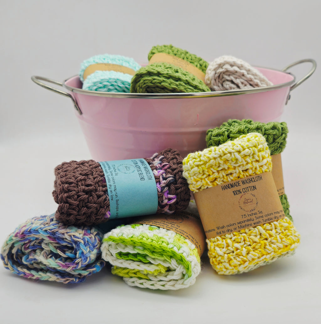 Handmade Crochet Washcloths & Dishcloths – 100% Cotton