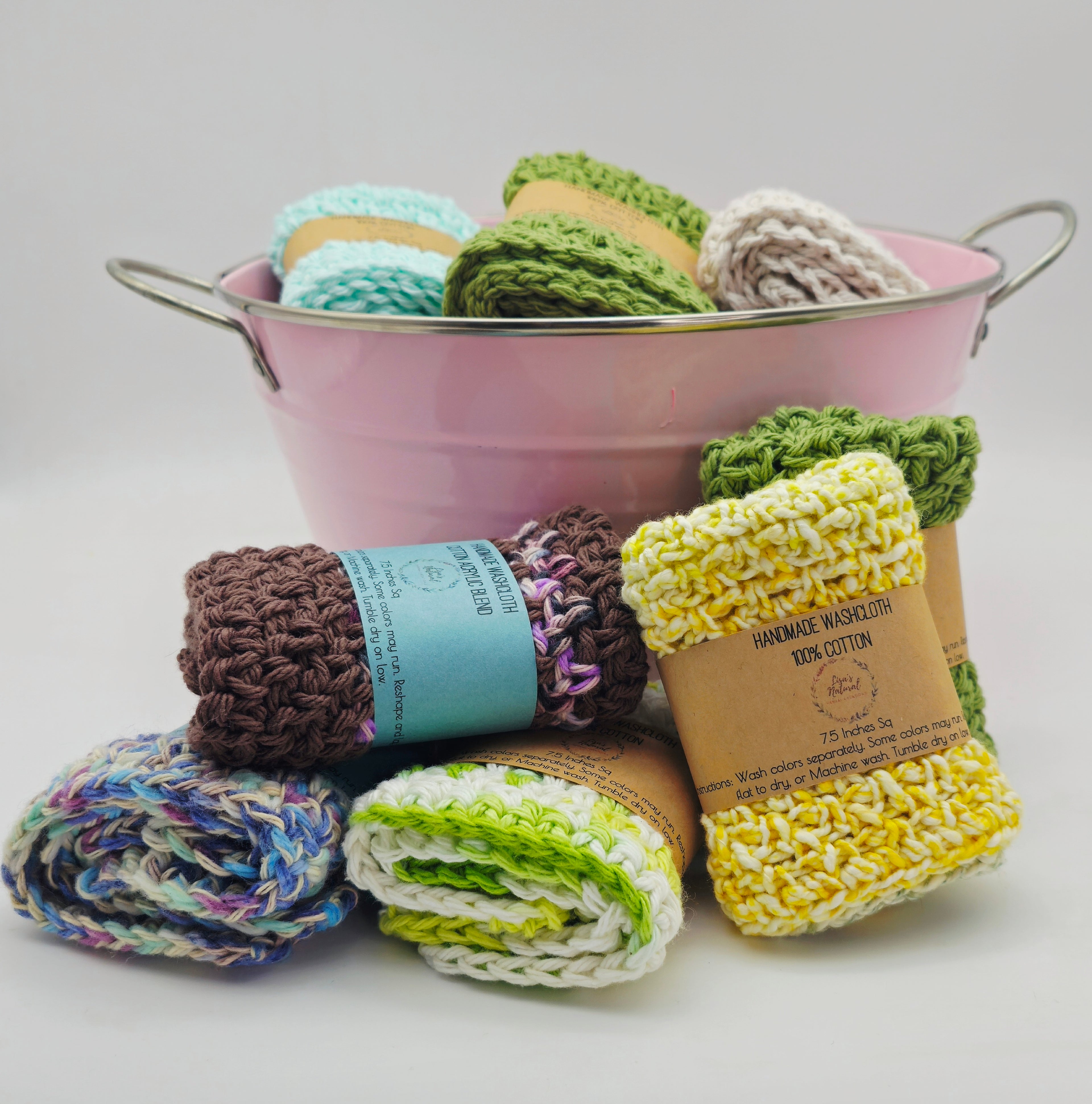 Handmade Crochet Washcloths & Dishcloths – 100% Cotton