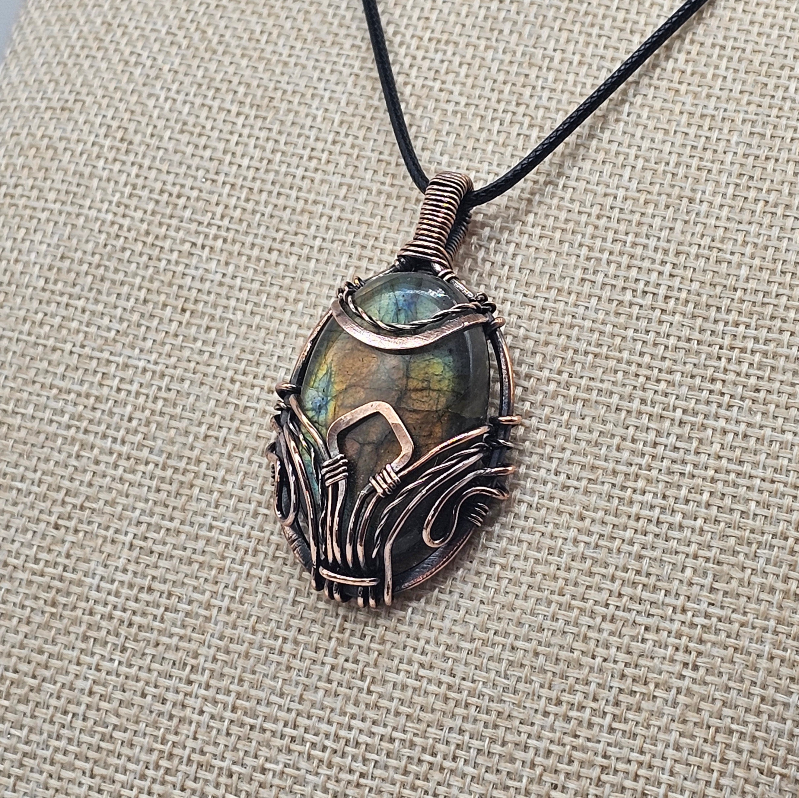 Modern Mystic Labradorite Pendant - Handmade Statement Pendant