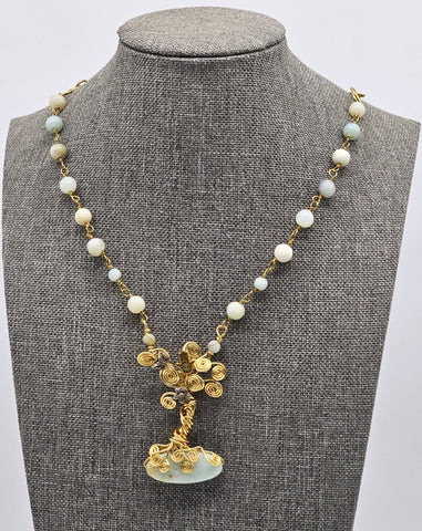 Amazonite Tree of Life Necklace