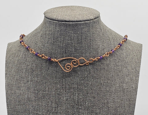 Amethyst Hearts Necklace