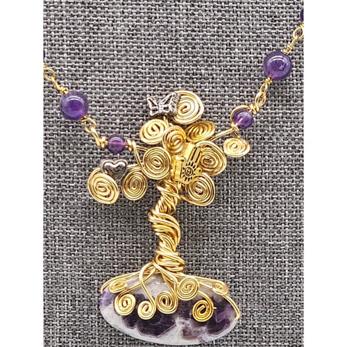 Amethyst Tree of Life Necklace