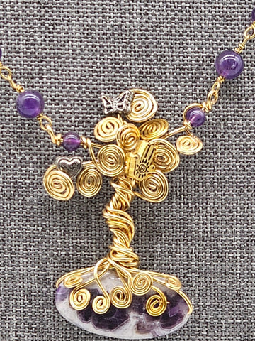Amethyst Tree of Life Necklace