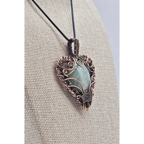 Aquamarine Filigree Heart Pendant