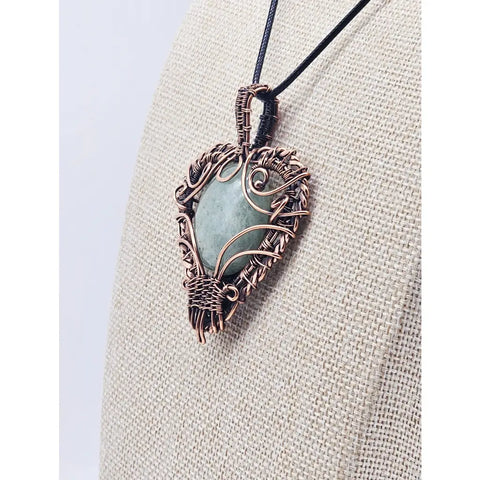 Aquamarine Filigree Heart Pendant