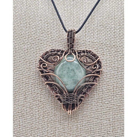 Aquamarine Filigree Heart Pendant