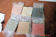 Assorted cold process soap bars in clear packaging with umber brown mica, inspired by Arches National Park