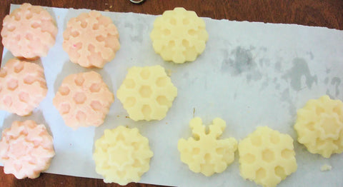 Decorative textured light-colored soaps for Mauna Kea Februarys Soap Challenge