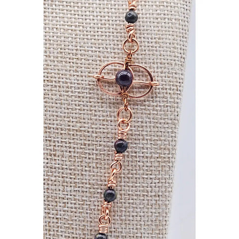 Bloodstone and Black Tourmaline Necklace