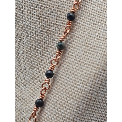 Bloodstone and Black Tourmaline Necklace