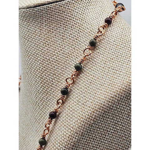 Bloodstone and Black Tourmaline Necklace