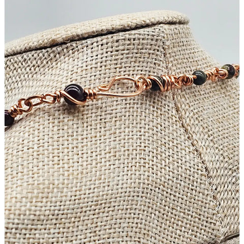 Bloodstone and Black Tourmaline Necklace