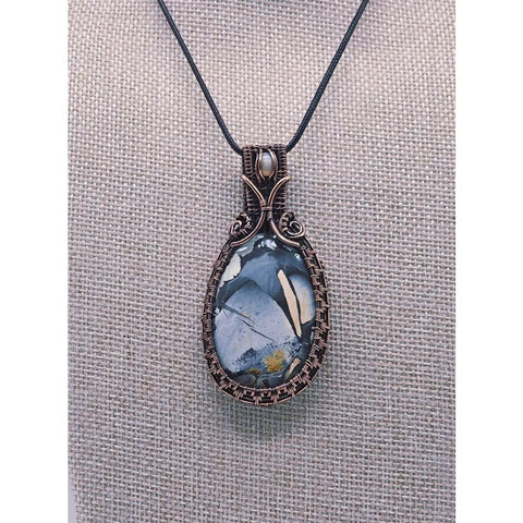 Brecciated Jasper Pendant with Moonstone - pendant