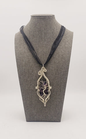 Charoite Tree of Life Gemstone Pendant