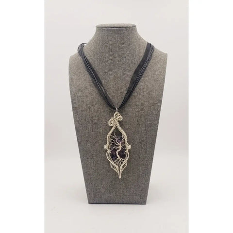 Charoite Tree of Life Gemstone Pendant