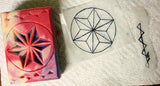 Colorful carved soap with starburst design created with craft knife for 4th of July craft