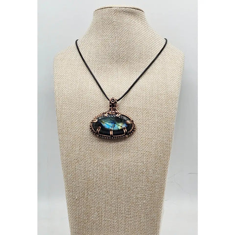 East West Labradorite Pendant - pendant