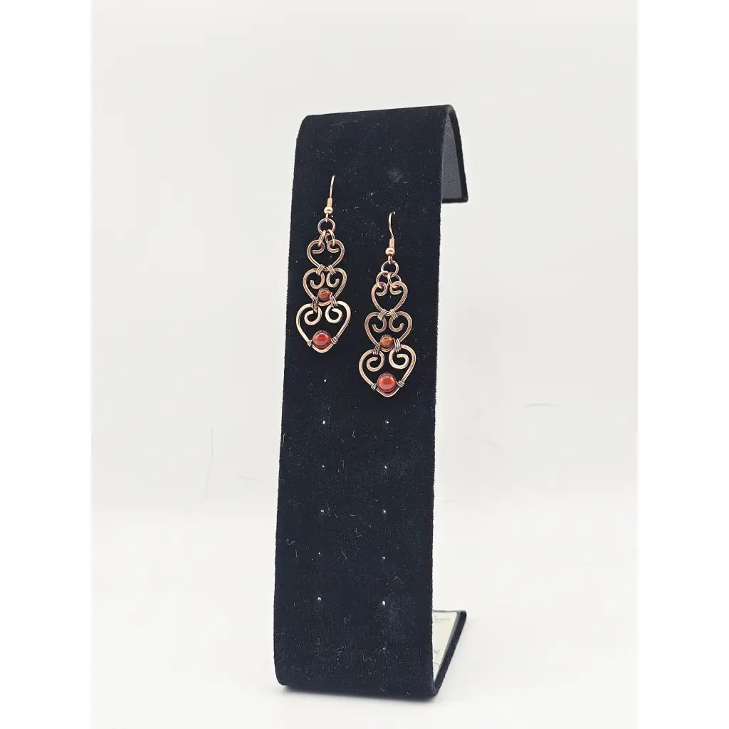 Gemstone Heart Earrings - earrings
