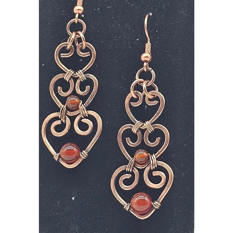 Gemstone Heart Earrings - earrings