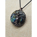 wire wrapped Labradorite & Copper Tree of Life Pendant with a selentie stone bead in the trunk.
