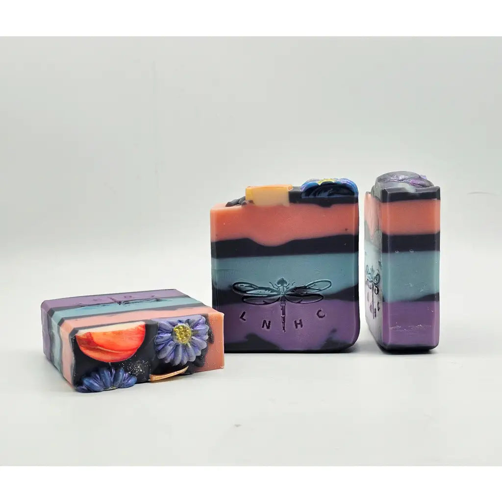 Immortelle artisan soap bars by Lisa’s Natural Herbal Creations, perfect light floral design