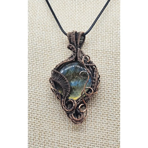 Labradorite Copper Pendant "Ribbons"
