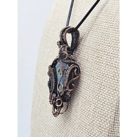 Labradorite Copper Pendant ’Ribbons’ - pendant