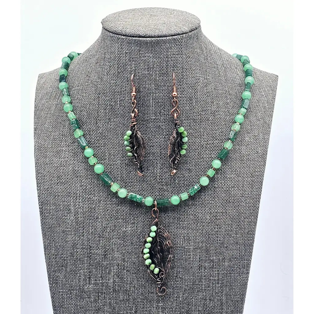 Organic Leaf Jewelry Set - jewelry set
