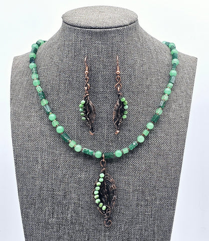 Organic Leaf Jewelry Set