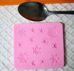Pink silicone mold for snowflake decorations in Mauna Kea for Februarys Soap Challenge