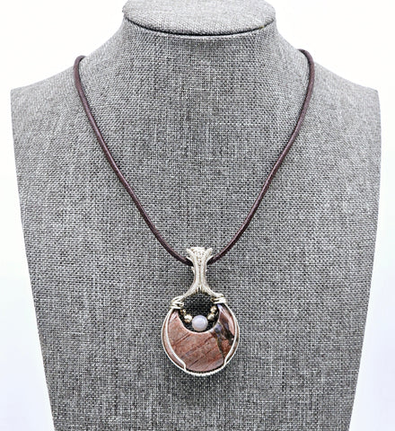 Ryolite Jasoer Moon Pendant - pendant