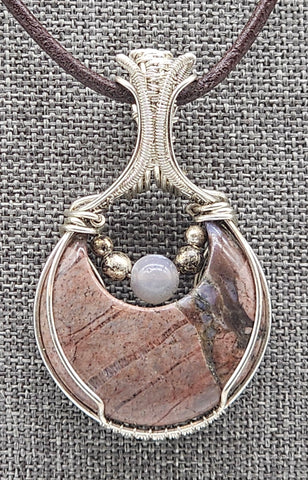 Ryolite Jasper Moon Pendant