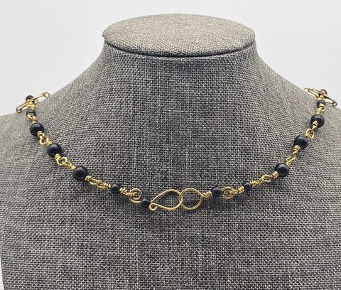 Skulls & Black Tourmaline Necklace