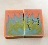 Handmade colorful soap bars from Great Cakes Soap Challenge showcasing unique soap recipe