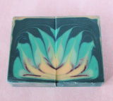 Layered floral soap bars from Great Cakes Soap Challenge showcasing soap recipe craftsmanship