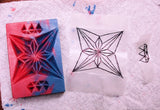 Two-toned carved wooden stamp with multi-pointed star design for 4th of July carved soap