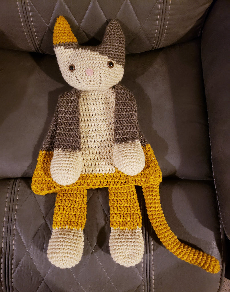 Calico Crocheted Kitty Cat Ragdoll - crochet doll